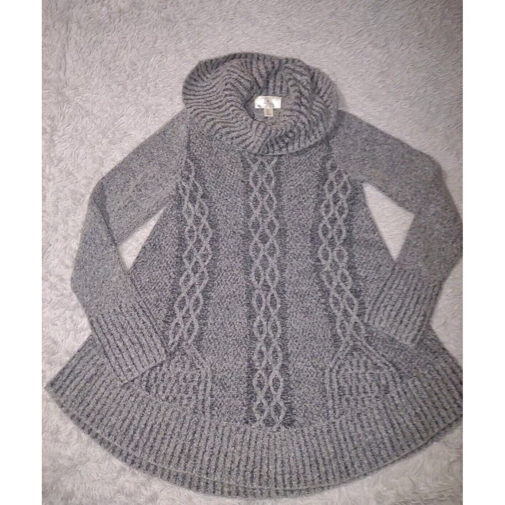 Ruby Moon Tunic Turtle Neck Sweater Women's Size Large Gray Nordic Lagenlook